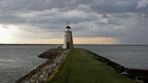 Lonely Lighthouse On The Jetty wallpaper thumb