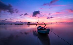 sea, dawn, nature, sky, sunset, vacation, weather, ocean, sun, boat, vietnam wallpaper thumb