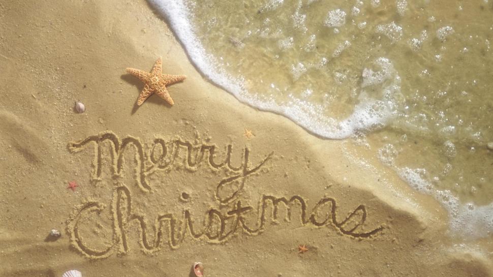 Christmas wish on sandy beach wallpaper,beaches HD wallpaper,1920x1080 HD wallpaper,sand HD wallpaper,christmas HD wallpaper,merry christmas HD wallpaper,1920x1080 wallpaper