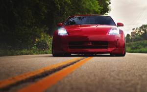 Nissan 350Z red car front view wallpaper thumb