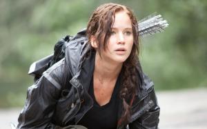 Jennifer Lawrence, women, actresses, arrows, braids, Katniss Everdeen, The Hunger Games wallpaper thumb