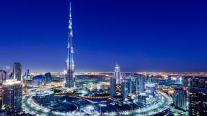 United Arab Emirates, Dubai, night, city, scenery, bustling, skyline wallpaper thumb