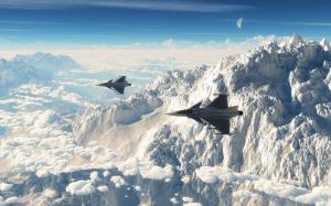 Mountain, Snow, Winter, Jet Fighter, JAS-39 Gripen wallpaper thumb