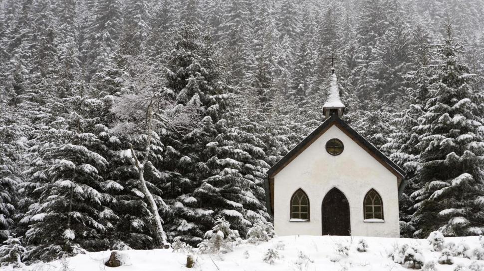 Church In The Forest wallpaper,religious HD wallpaper,forest HD wallpaper,photography HD wallpaper,church HD wallpaper,snow HD wallpaper,nature HD wallpaper,winter HD wallpaper,3d & abstract HD wallpaper,1920x1080 wallpaper