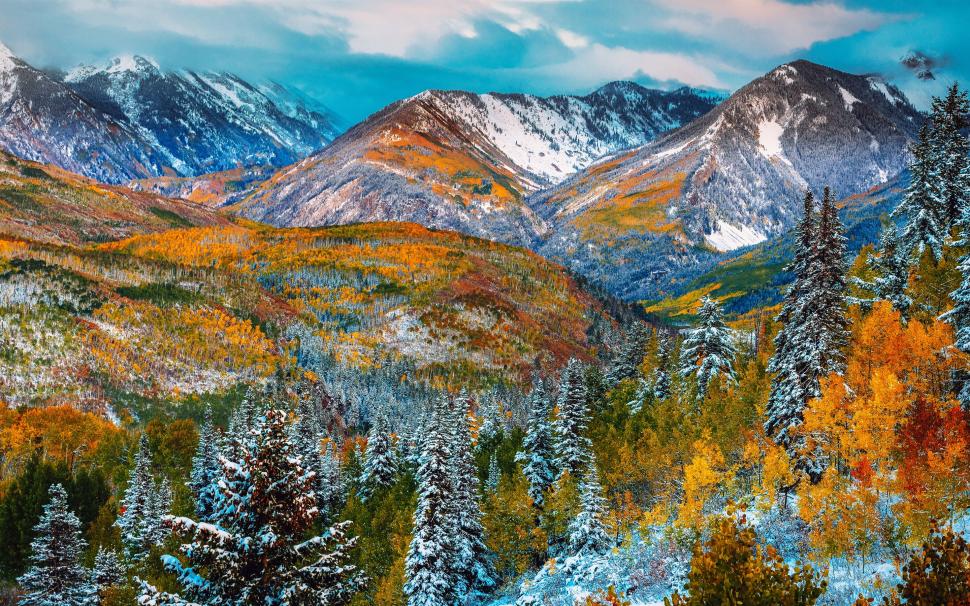Mountains, trees, snow, winter wallpaper,Mountains HD wallpaper,Trees HD wallpaper,Snow HD wallpaper,Winter HD wallpaper,2880x1800 wallpaper