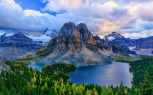 Canada, Alberta, mountains, lakes, forest, autumn wallpaper thumb