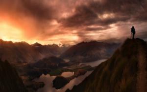 Sunset, Landscape, Mountains, New Zealand, Sky, Clouds, Photographers, New Zealand wallpaper thumb