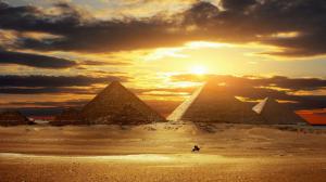 Sunset At Pyramids  Widescreen wallpaper thumb