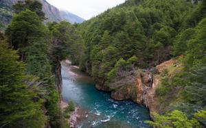 Nature, Landscape, Mountain, River, Forest, Chile, Green, Water, Turquoise wallpaper thumb