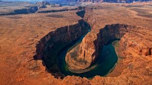 Desert River Aerial Landscape Ravine Grand Canyon Arizona Horseshoe Bend HD wallpaper thumb