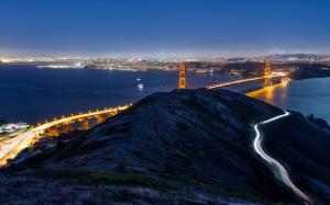 San Francisco, California, USA, Golden Gate Bridge, night city wallpaper thumb