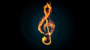 Flaming treble clef wallpaper thumb