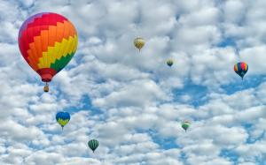 Colored Balloons On Cloudy Sky wallpaper thumb