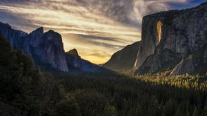 Yosemite Mountains Trees Forest Landscape Rock Stone Sunlight HD wallpaper thumb