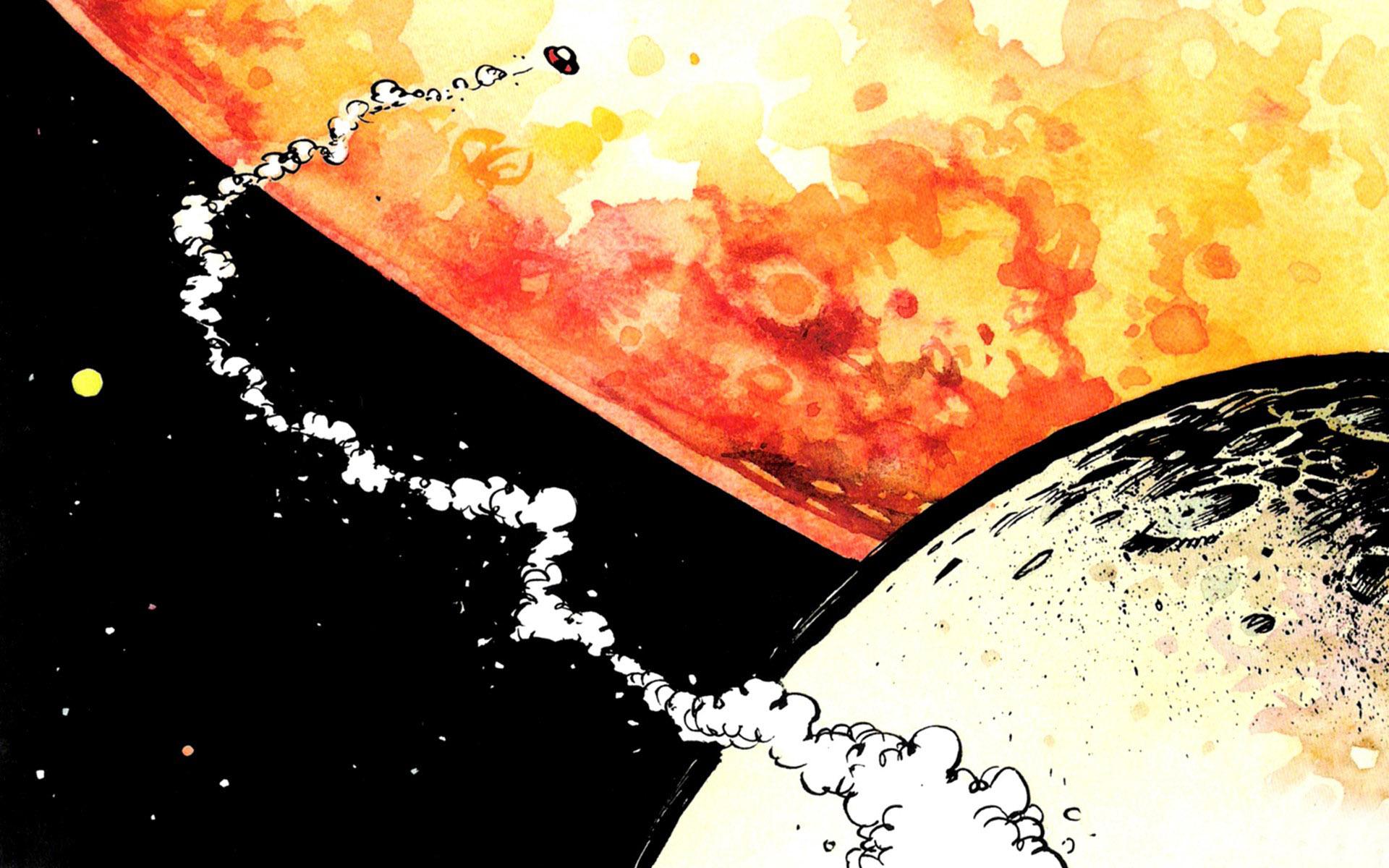 Calvin and Hobbes in space wallpaper | other | Wallpaper Better