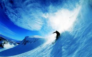 Skiing Over Snow HD wallpaper thumb