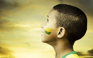 Boy Brazil FIFA 2014 World Cup Face Painting wallpaper thumb