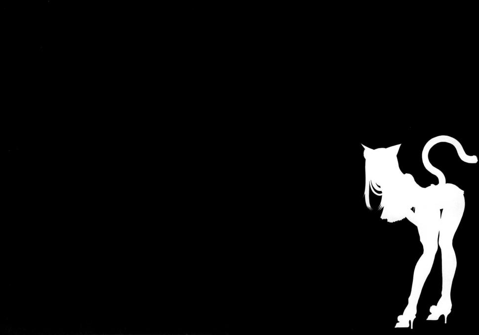 Silhouette, Cat Girls, Nekomimi, Super Hero, Black and White wallpaper,silhouette HD wallpaper,cat girls HD wallpaper,nekomimi HD wallpaper,super hero HD wallpaper,black and white HD wallpaper,2000x1400 wallpaper