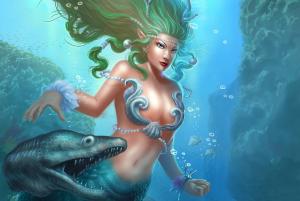 Fantasy, Mermaid, Fish, Ocean wallpaper thumb