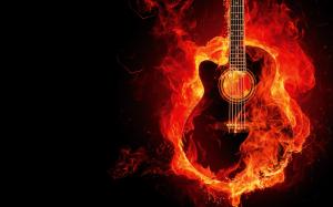 Guitar Fire Burning  Hi Res Image wallpaper thumb