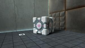 Companion Cube in Test Chamber HD wallpaper thumb