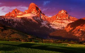 USA, Wyoming, Grand Teton National Park, summer sunset scenery wallpaper thumb