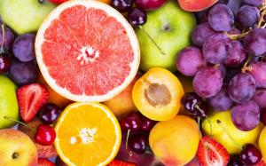 Colorful fruits, berries, oranges, grapes, grapefruit wallpaper thumb