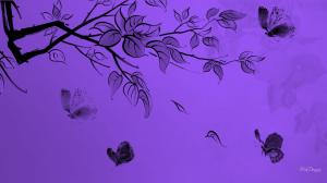 Purple With Butterflies wallpaper thumb