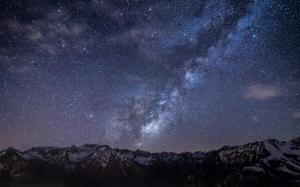 Starry sky above the mountains wallpaper thumb