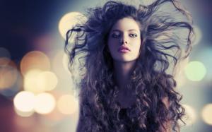 Beautiful fashion girl, hair flying wallpaper thumb