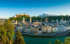 Salzburg, The Republic of Austria, river, houses wallpaper thumb