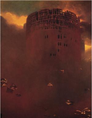 Zdzisław Beksiński, Artwork, Dark, Ghost, Tall Buildings wallpaper thumb