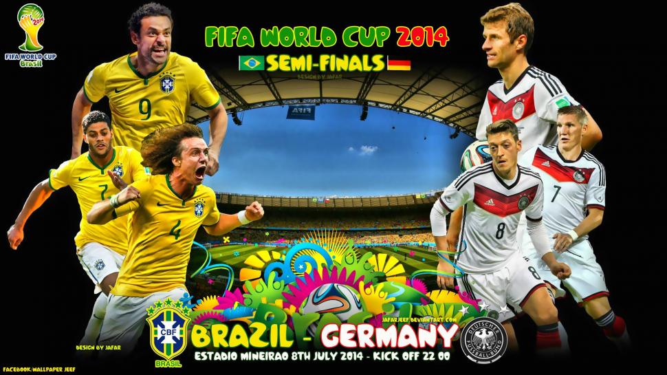 Brazil - Germany Semi-finals World Cup 2014 wallpaper,brazil HD wallpaper,germany HD wallpaper,semi-finals world cup 2014 HD wallpaper,world cup 2014 HD wallpaper,fifa HD wallpaper,1920x1080 wallpaper