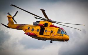 Yellow helicopter rescue flight Canada wallpaper thumb
