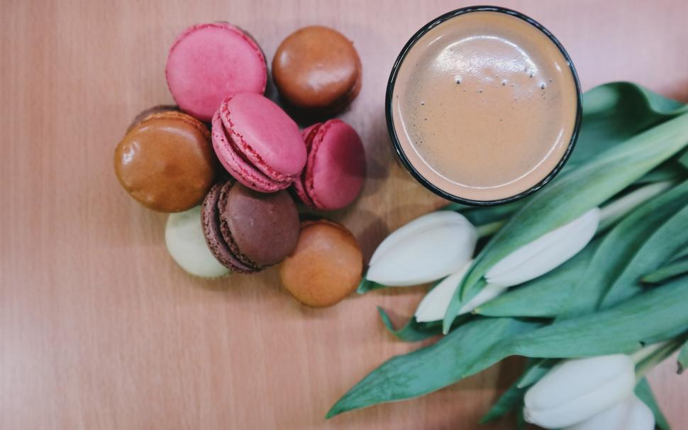 Macaron wallpaper,macaron wallpapers HD wallpaper,biscuits backgrounds HD wallpaper,coffee HD wallpaper,Tulips HD wallpaper,download 3840x2400 macaron HD wallpaper,  HD wallpaper,2880x1800 wallpaper