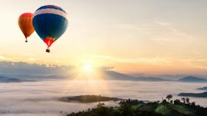 Hot Air Balloon, Sky, Sunlight, Morning, Landscape, Photography wallpaper thumb