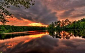 Sunset Landscapes Nature Lakes Rivers Reflections Gallery wallpaper thumb
