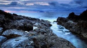 Rocky Shores in Blue wallpaper thumb