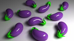 3D Eggplant Vegetable Image wallpaper thumb