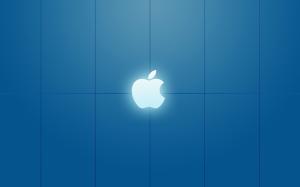 Apple Logo on Blue Background wallpaper thumb