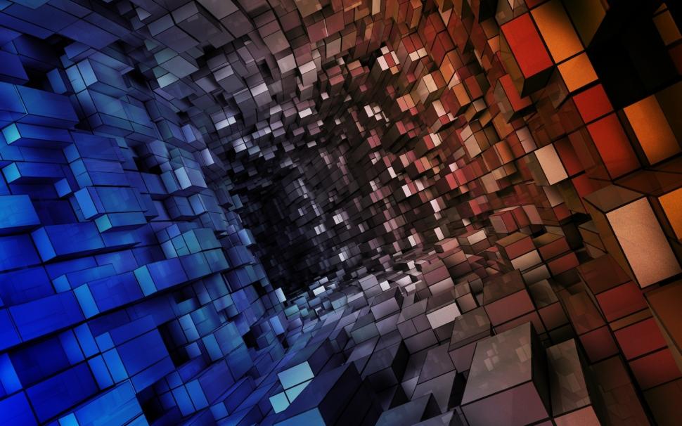 Tunnel of Colored Boxes wallpaper,Abstract 3D HD wallpaper,1920x1200 wallpaper