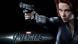 Avengers Black Widow Scarlett Johansson Black Handgun HD wallpaper thumb
