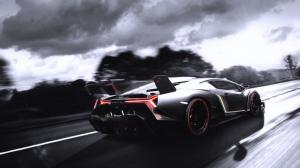 Lamborghini supercar at road high speed wallpaper thumb