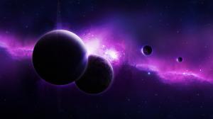 Space, Universe, Planets, Dark, Purple, Abstract wallpaper thumb