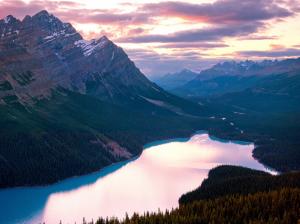 Canada, Banff National Park, Lake, mountains, sunset wallpaper thumb