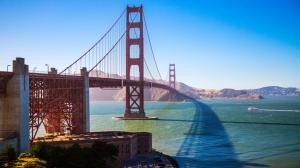 Golden Gate Bridge, San Francisco, USA, bay, sun wallpaper thumb