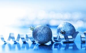 new year, christmas, spheres, blue, tape wallpaper thumb