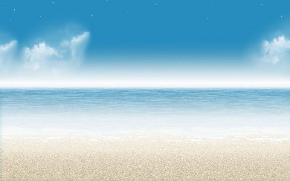 Blue Ocean Clouds Nature Minimalistic Stars Outdoors Serene Skyscapes Sea  Beaches Free Desktop wallpaper | nature and landscape | Wallpaper Better