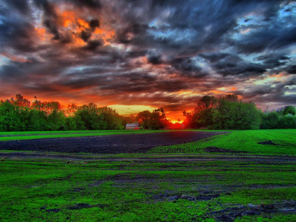 Field, Sunset, Clouds, Nature, Landscape wallpaper,field HD wallpaper,sunset HD wallpaper,clouds HD wallpaper,nature HD wallpaper,landscape HD wallpaper,4320x3240 wallpaper
