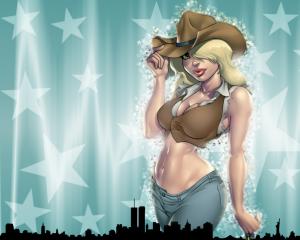 Cowgirl Blonde America United States HD wallpaper thumb
